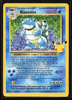 Blastoise 2/102 Celebrations: Classic Collection Pokemon Card - Image 1