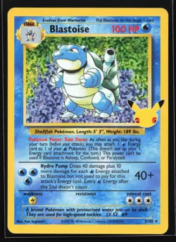 Blastoise 2/102 Celebrations: Classic Collection Pokemon Card - Image 1