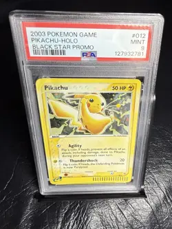 PSA 9 2003 POKEMON GAME Pikachu 12 HOLO Black Star Promo - Image 1