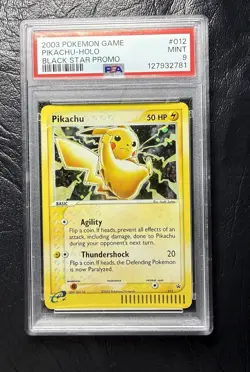 PSA 9 2003 POKEMON GAME Pikachu 12 HOLO Black Star Promo - Image 3