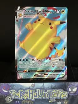 Pokemon Card Surfing Pikachu VMAX 009/025 Celebrations Ultra Rare Near Mint - Image 1