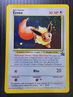 Pokemon Eevee TCG #11 Black Star Holo Promo Card 1999 WOTC - Image 1