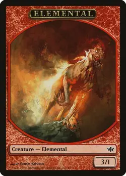 MTG Conflux 15 x 3/1 Elemental Red Creature Tokens NM - Image 1