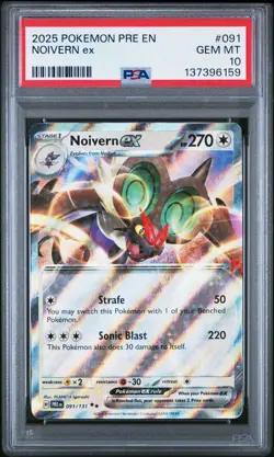 2025 POKEMON PRE EN-PRISMATIC EVOLUTIONS #091 NOIVERN EX PSA 10 - Image 1