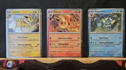 Pokemon Lot of 3 Prismatic Evolutions Pack Fresh Vaporeon Jolteon Flareon - Image 1