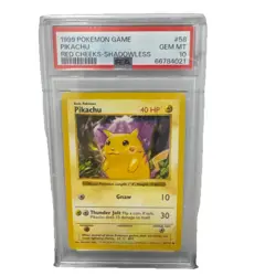 1999 Pikachu- Red Cheeks - Shadowless - Pokemon Base Set #58 PSA 10 GEM MINT - Image 1