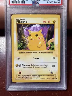 PSA 10 PIKACHU RED CHEEKS SHADOWLESS 1999 POKEMON GAME BASE SET 58 GEM MINT - Image 2