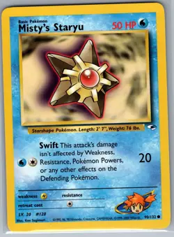 Misty's Staryu 90/132 Non Holo Gym Heroes - Pokemon Card - NM - Image 1