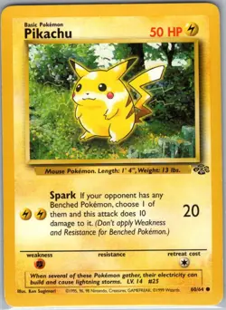Pikachu 60/64 Non Holo Jungle - Pokemon Card - LP - Image 1