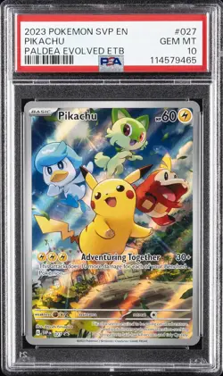 2023 POKEMON SVP EN-SV BLACK STAR PROMO #027 PIKACHU PSA 10 - Image 1