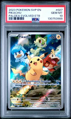 2023 POKEMON SVP EN-SV BLACK STAR PROMO #027 PIKACHU PSA 10 - Image 1