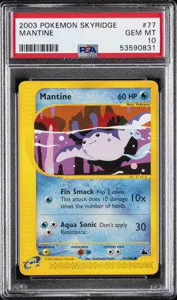 2003 POKEMON SKYRIDGE #77 MANTINE PSA 10 - Image 1