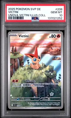 2025 Pokemon Black Star Promo Victini PSA 10 Gem Mint #208 Deutsch - Image 2