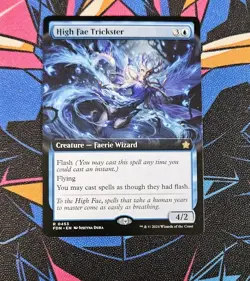 High Fae Trickster NM Extended Art MTG Foundations Unplayed Magic The Gathering - Image 1