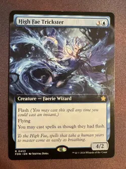 High Fae Trickster NM Extended Art MTG Foundations Magic The Gathering - Image 1