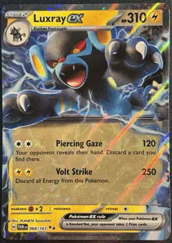 Luxray EX 068/167 - Ultra Rare Twilight Masquerade Pokemon TCG 2024 - NM Card - Image 1