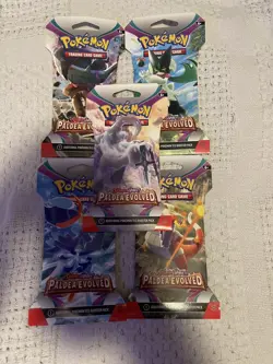 Pokemon TCG: Scarlet & Violet Paldea Evolved Sleeved Art Set (5 Packs!) - Image 1