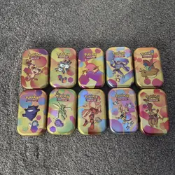 Pokemon TCG Scarlet & Violet 151 Set: All 10 EMPTY Mini Tin - Artworks & Coins - Image 1