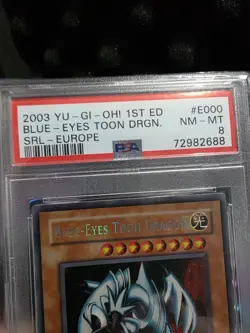 Yu-Gi-Oh! Blue-Eyes Toon Dragon MRL-E000 Triple Error 1st edition PSA 8 - Image 4