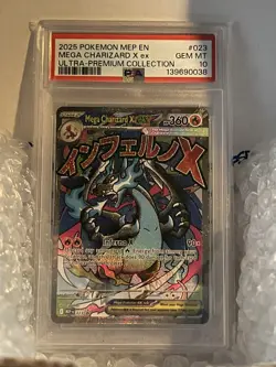 2025 POKEMON MEP EN-ME BLACK STAR PROMO #023 MEGA CHARIZARD X EX PSA 10 - Image 3