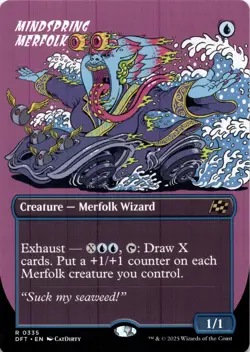 Mindspring Merfolk BORDERLESS Aetherdrift Magic MTG NM - Image 1