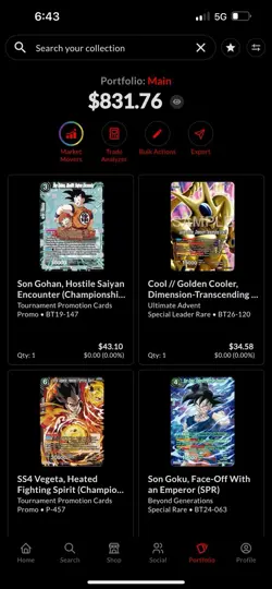 Dragon Ball Super Card Game Masters Small Collection Collectr Son Goku Vegeta - Image 1