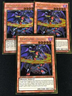 Yugioh Darkflare Dragon PGLD-EN040 1st GOLD X3 (LP) - Image 1