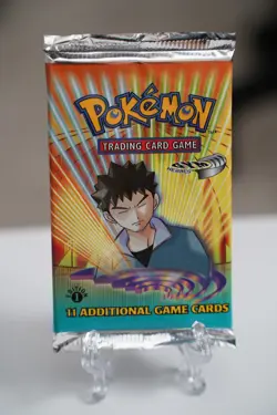 Pokemon TCG Gym Heroes 1st Edition Booster Pack Brock Art WOTC 1999 SEALED - Image 1
