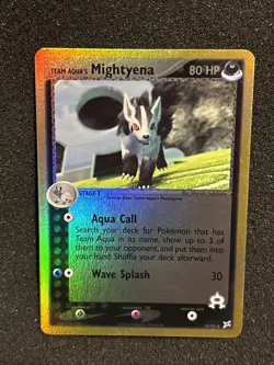 Pokemon Card Team Aqua's Mightyena 30/95 Rare Reverse Holo EX Team Aqua Magma NM - Image 1