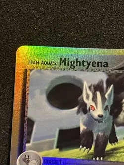 Pokemon Card Team Aqua's Mightyena 30/95 Rare Reverse Holo EX Team Aqua Magma NM - Image 2