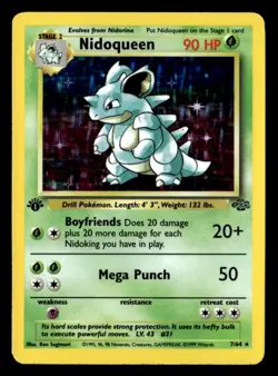 Nidoqueen (7) Holo Rare Jungle 07/64 MP Pokemon TCG - Image 1