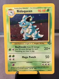 Pokemon TCG Nidoqueen #07/64 Jungle Set Unlimited Holo Rare VTG WOTC 1999 LP - Image 1