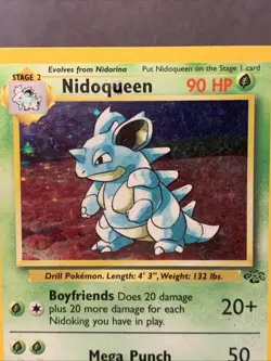 Pokemon TCG Nidoqueen #07/64 Base Set Unlimited Jungle Holo VTG WOTC 1999 MP - Image 2