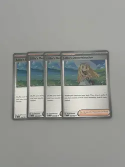 Pokemon 4x Lillie's Determination REVERSE HOLO 119/132 Mega Evolution Playset NM - Image 1