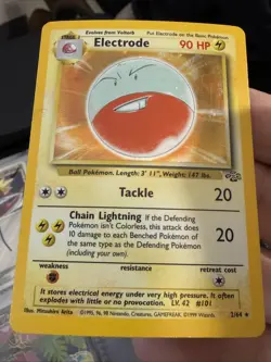 Pokemon TCG: 1999 Jungle Unlimited Electrode 2/64 Holo Rare LP 200 - Image 1