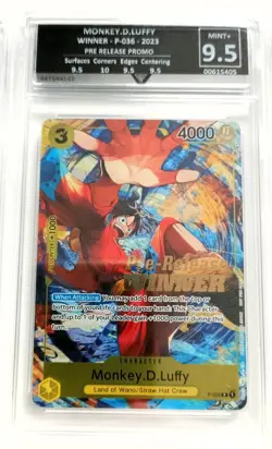 One Piece CCG Monkey.D.Luffy Pre-Release Winner Promo P-036 - Image 1