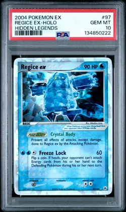 Pokemon EX Hidden Legends Cracked Ice Holo Regice EX #97 2004 PSA 10 - Image 1