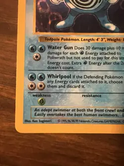 Shadowless Poliwrath 13/102 Base Set Holo Rare Vintage 1999 Pokemon Card - Image 5