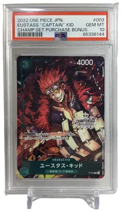 PSA 10 Eustass Captain Kid P-003 Championship Promo One Piece Card Japanese #590 - Image 1