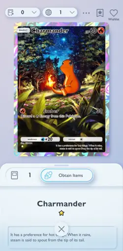 Charmander ☆ Pokemon TCGP TCG Pocket English ENG Full Art Digital Trading Card - Image 3