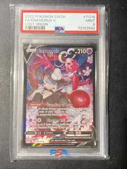 Enamorus V Full Art PSA 9 MINT Lost Origin #TG18 Pokemon Card - Image 1
