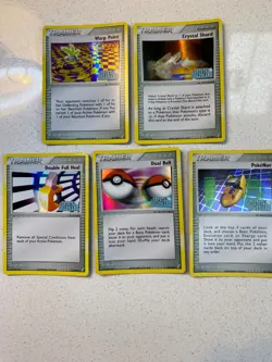 Pokemon 5 CRYSTAL GUARDIANS STAMPED BUNDLE TRAINER CARDS 76/100 84/100 83/100 NM - Image 1