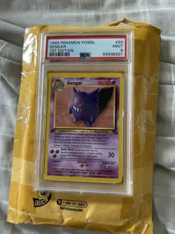 1999 Pokemon Gengar Fossil 1st Edition PSA 9 Mint Card 20/62 - Image 3