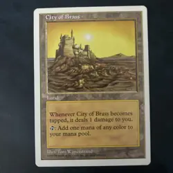 MTG City of Brass Rare Magic the Gathering Card Land 1997 - Image 1