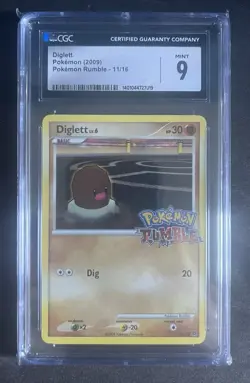 CGC 9 Diglett Pokemon Rumble 11/16 - MINT * Low Pop * Graded Pokemon Card - Image 1