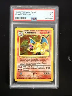Pokemon TCG Charizard Card 4/102 WOTC 1999 Rare Holo Base Set PSA 5 EX Condition - Image 1