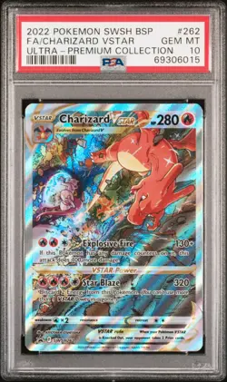 2022 POKEMON SWSH BLACK STAR PROMO #262 FULL ART/CHARIZARD VSTAR PSA 10 - Image 1
