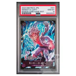 One Piece Card Monkey D. Luffy P-041 Bandai Card Game Fest Promo - PSA 10 GEM MT - Image 1