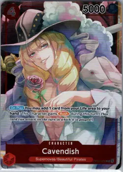 Cavendish (Box Topper) OP01-008 English Romance Dawn - One Piece Card - NM - Image 1