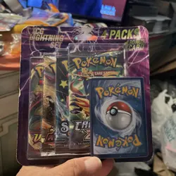Pokemon tcg lightning set 4 packs plus bonus card auction 8 - Image 1